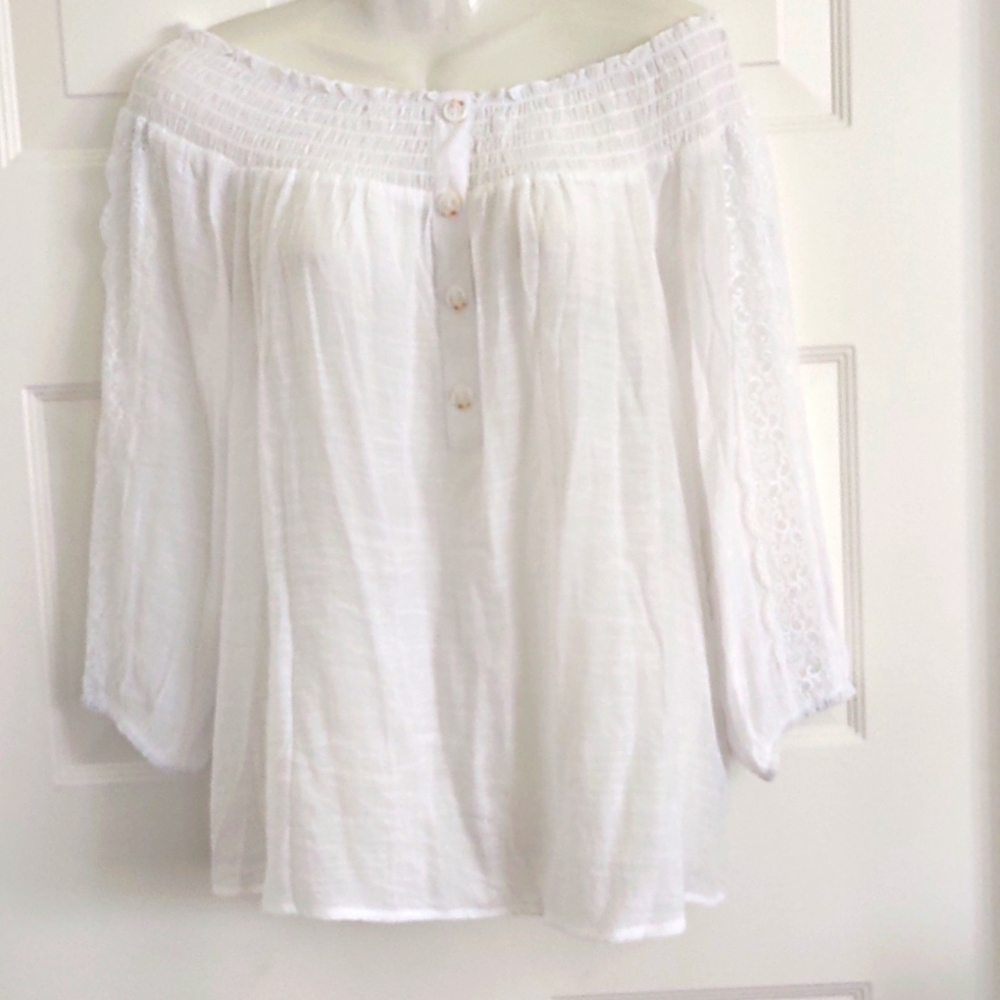 Ashley Blue Off Shoulder in White